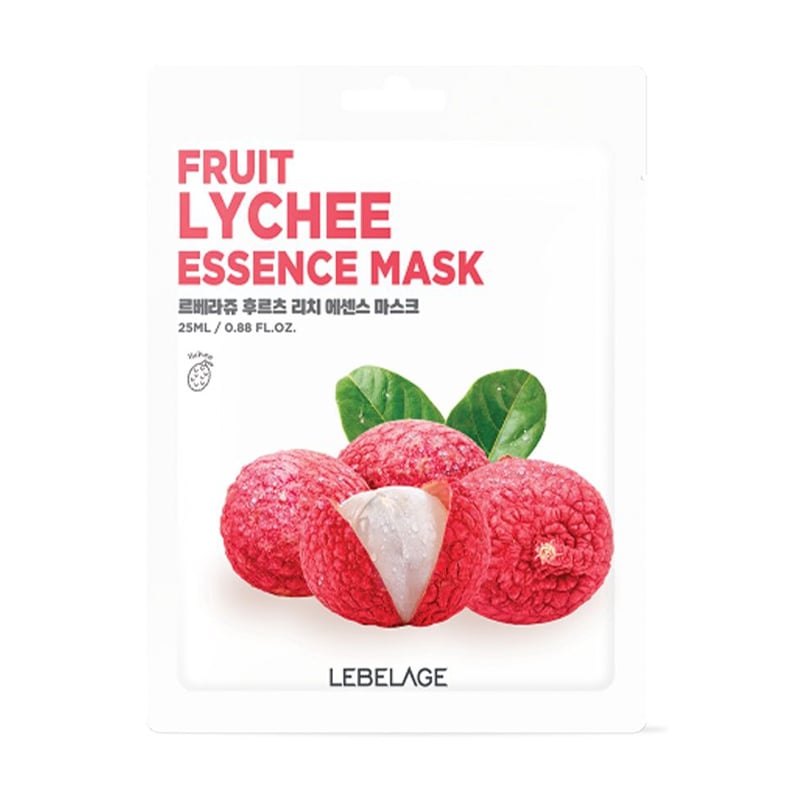 Тканинна маска для обличчя Lebelage Fruit Lychee Essence Mask з екстрактом плодів лічі, 25 мл